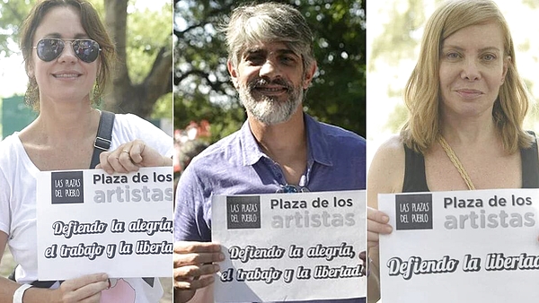 Actores y músicos se reunieron en La Plaza de los Artistas contra Macri