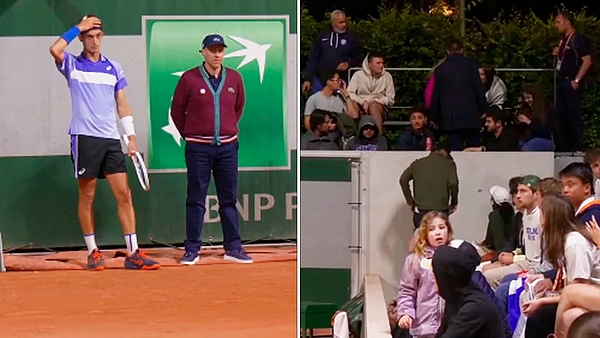 La actitud de un jugador que generó controversia en Roland Garros: le tiró un pelotazo a una fanática y su rival pidió que sea descalificado