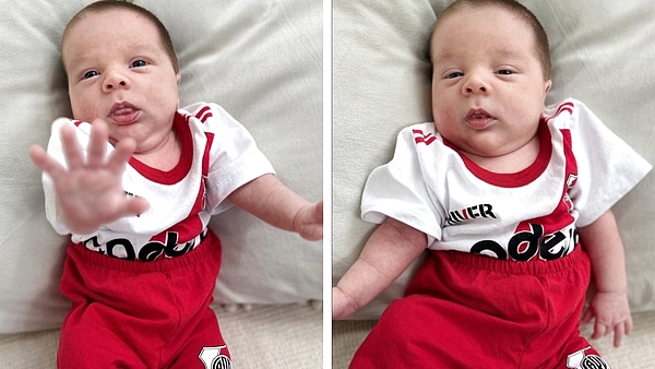 Desde la cuna: las tiernas fotos del hijo de Montiel con la ropa de River