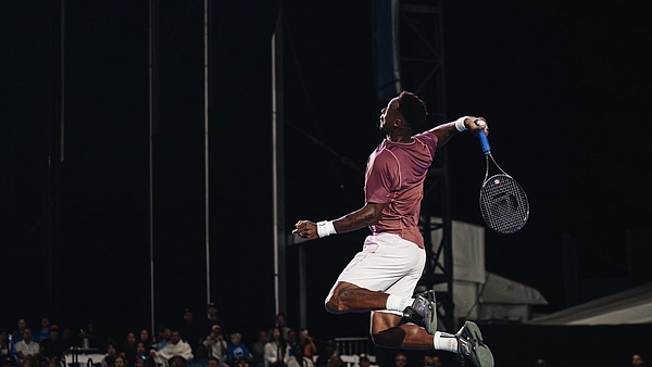 Monfils: puntazo, campeón de una exhibición y nivel top antes de jugar vs. Schwartzman