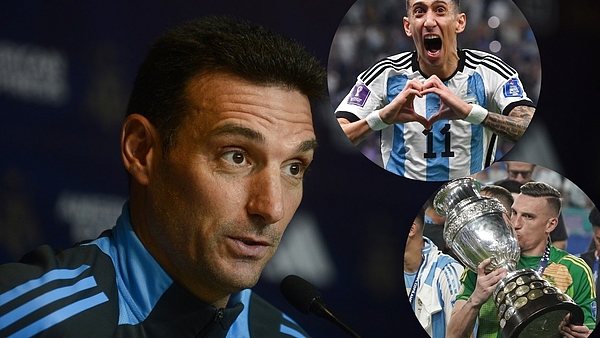 Scaloni: Di María, Armani y el 