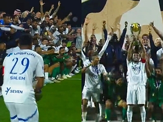 Video: el capitán del Al Hilal festejó como Messi tras ganarle la final a Cristiano Ronaldo